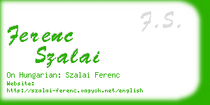 ferenc szalai business card